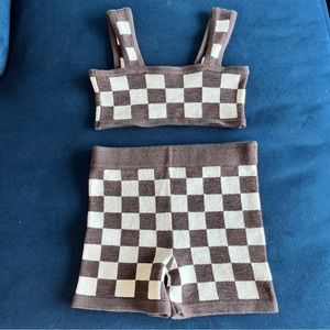 Belle the Label Checkered Top & Shorts size small